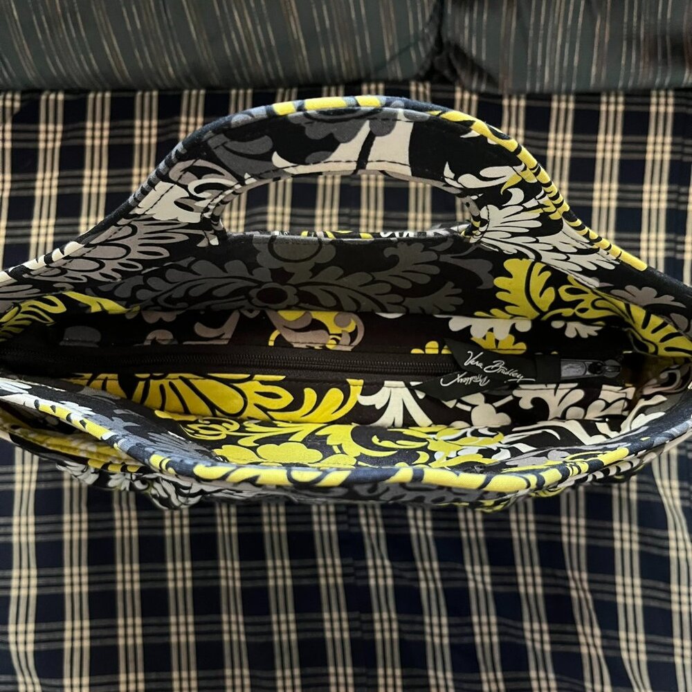 Vera Bradley Retired “Baroque” Handbag--Yellow, Gray, Black--Wraparound Pockets - Picture 10 of 16